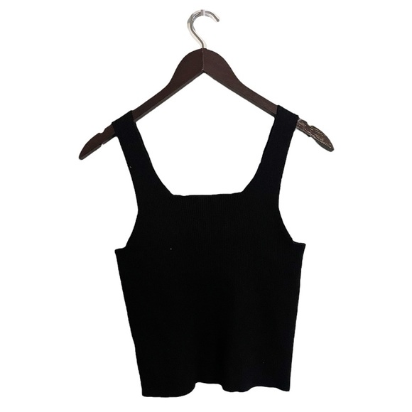 525 America Ribbed Knit Sweater Tank Top in Black - Picture 2 of 3